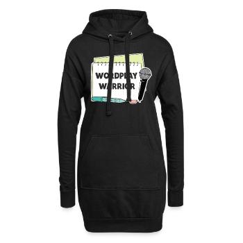 Poetry Slam Wortspiel Krieger Slam-poesie - Hoodie-Kleid - Schwarz - Vorne