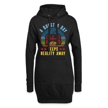 Jouer à Gamer A Quest A Day - Sweat-shirt à capuche long Femme - noir - Devant