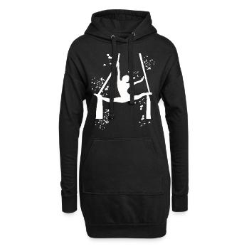 Vertikaltuch Luftakrobatik Aerial Silk - Hoodie-Kleid - Schwarz - Vorne