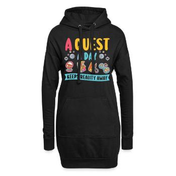 Jouer à Gamer A Quest A Day - Sweat-shirt à capuche long Femme - noir - Devant