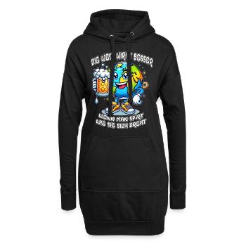 Le monde semble meilleur Motif de bande dessinée de bière drôle - Sweat-shirt à capuche long Femme - noir - Devant