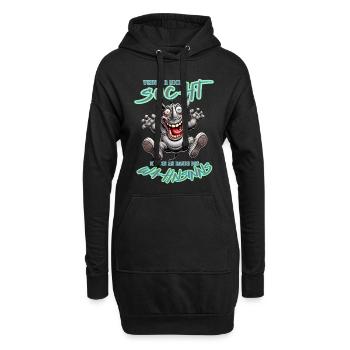 Rhinocéros fou au bord de la folie style bande dessinée - Sweat-shirt à capuche long Femme - noir - Devant