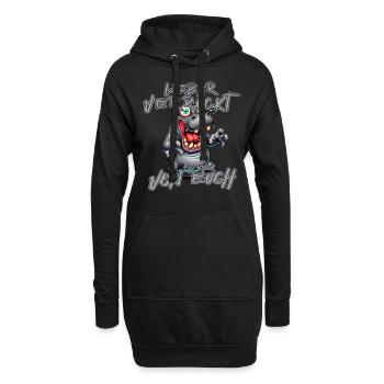 Verrücktes Nilpferd Lieber verrückt als einer von - Hoodie-Kleid - Schwarz - Vorne