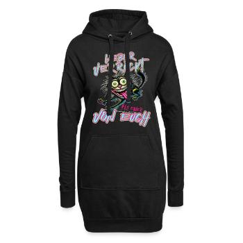 Verrückte Katze Lieber verrückt als einer von euch - Hoodie-Kleid - Schwarz - Vorne