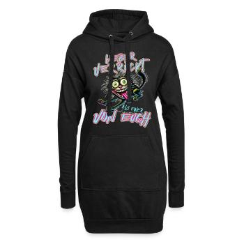 Chat fou Mieux fou que l’un d’entre vous - Sweat-shirt à capuche long Femme - noir - Devant
