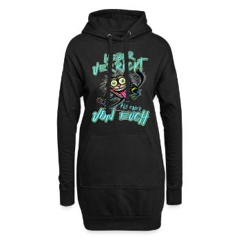 Chat fou Mieux fou que l’un d’entre vous - Sweat-shirt à capuche long Femme - noir - Devant
