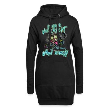Chat fou Mieux fou que l’un d’entre vous - Sweat-shirt à capuche long Femme - noir - Devant