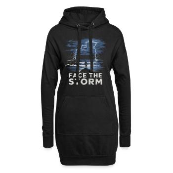 Face The Storm Power Strength Thunder Design - Hoodie-Kleid - Schwarz - Vorne