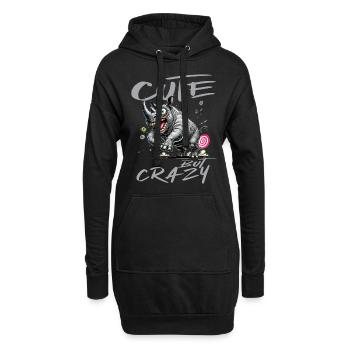 Motif drôle de bande dessinée de rhinocéros mignon mais fou - Sweat-shirt à capuche long Femme - noir - Devant