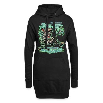 Zèbre fou si tu me cherches Folie - Sweat-shirt à capuche long Femme - noir - Devant
