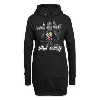 Verrückte Katze Lieber durchgeknallt als einer von - Hoodie-Kleid - Schwarz - Vorne