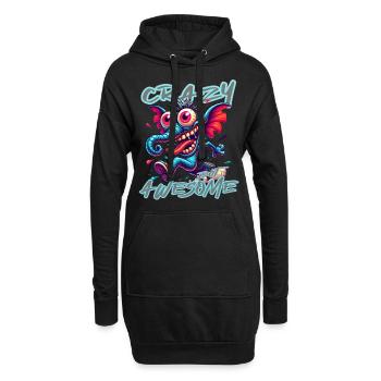 Style de bande dessinée d’éléphant fou mais génial - Sweat-shirt à capuche long Femme - noir - Devant