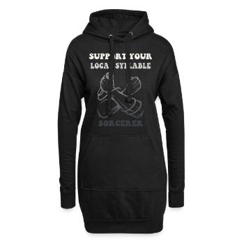 Silbenzauberer Poetry Slam - Hoodie-Kleid - Schwarz - Vorne