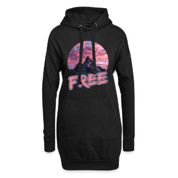Abenteuerliche Wandertouren In Den Bergen Für - Hoodie-Kleid - Schwarz - Vorne