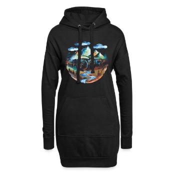 L’espoir sur les sentiers à la campagne - Sweat-shirt à capuche long Femme - noir - Devant