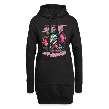 Wenn ihr mich sucht ich bin am Rande des Wahnsinns - Hoodie-Kleid - Schwarz - Vorne