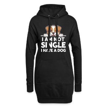 Je ne suis pas célibataire, j’ai un chien... - Sweat-shirt à capuche long Femme - noir - Devant