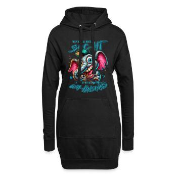 Wenn ihr mich sucht, ich bin am Rande des Wahnsinn - Hoodie-Kleid - Schwarz - Vorne