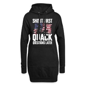 Entenjäger Schießen Schwerere Ladungen Flagge - Hoodie-Kleid - Schwarz - Vorne