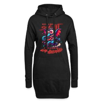 Wenn ihr mich sucht, ich bin am Rande des Wahnsinn - Hoodie-Kleid - Schwarz - Vorne
