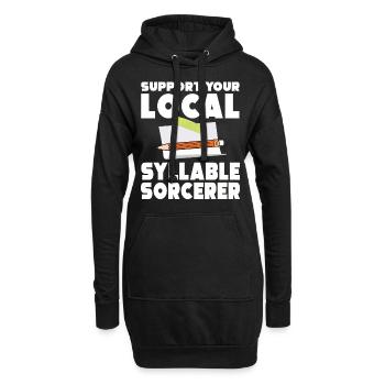 Silbenzauberer Poetry Slam - Hoodie-Kleid - Schwarz - Vorne