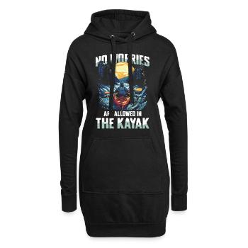 Keine Sorgen Erlaubt Im Kajak: Entdecke Die - Hoodie-Kleid - Schwarz - Vorne
