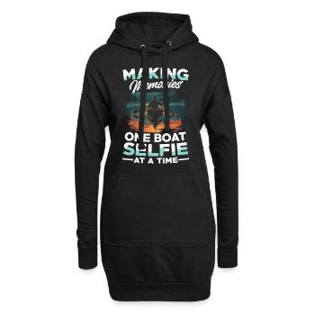 Erinnerungen Schaffen: Ein Boot Selfie Nach Dem - Hoodie-Kleid - Schwarz - Vorne