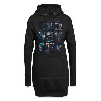 Sydney Skyline Stadtpanorama Kunstwerk Moderne - Hoodie-Kleid - Schwarz - Vorne