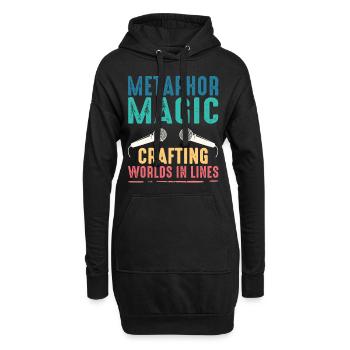 Poésie Slam Métaphore Magie Slam Poésie - Sweat-shirt à capuche long Femme - noir - Devant