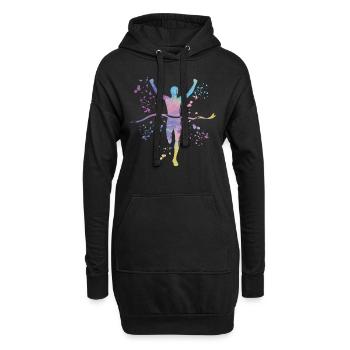 Marathonläufer Laufen Finisher Marathon - Hoodie-Kleid - Schwarz - Vorne