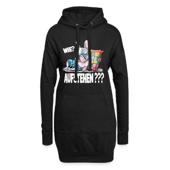 Bouledogue français : Comment faire ? Lève-toi??? - Sweat-shirt à capuche long Femme - noir - Devant