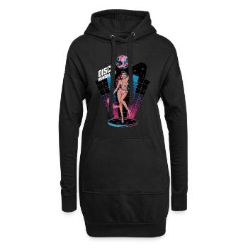 Disco Wonderland Retro Glamour Tanz - Hoodie-Kleid - Schwarz - Vorne