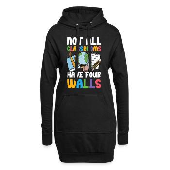 Toutes les salles de classe n’ont pas quatre murs - Sweat-shirt à capuche long Femme - noir - Devant
