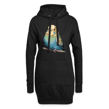 Perruche colorée sur branche pour - Sweat-shirt à capuche long Femme - noir - Devant