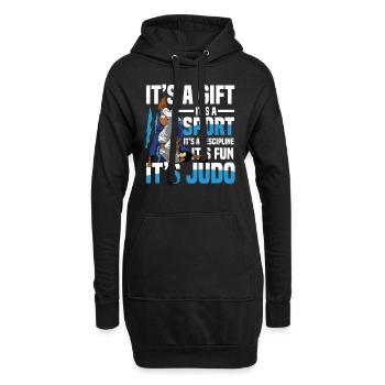 Judo: Geschenk, Sport, Disziplin, Spaß - Hoodie-Kleid - Schwarz - Vorne