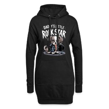 Chien Rocktar Little Rock Star de papa - Sweat-shirt à capuche long Femme - noir - Devant