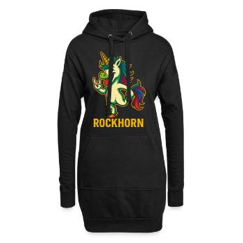 Rockhorn Einhorn Spruch Design - Hoodie-Kleid - Schwarz - Vorne