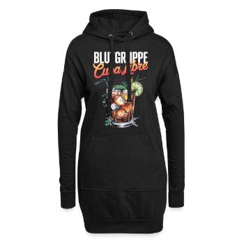 Blutgruppe Cuba Libre Cocktail Barkeeper - Hoodie-Kleid - Schwarz - Vorne