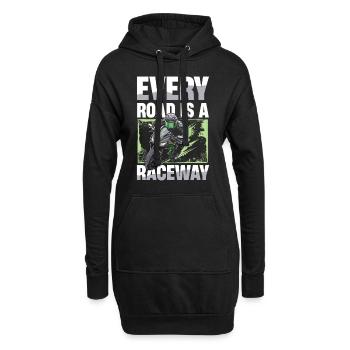 Chaque route est une piste de course Motards - Sweat-shirt à capuche long Femme - noir - Devant