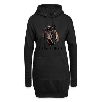 Majestätischer Cane Corso Porträt Kunstwerk für - Hoodie-Kleid - Schwarz - Vorne