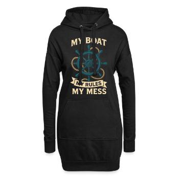 Mon bateau Mes règles Mon Chaos Nautique - Sweat-shirt à capuche long Femme - noir - Devant