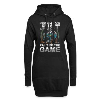 Hindernisse Sind Nur Ein Teil Des Spiels Abenteuer - Hoodie-Kleid - Schwarz - Vorne