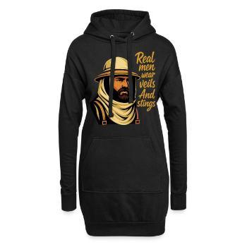 Real Men Wear Veils And Stings Imker Bienen Honig - Hoodie-Kleid - Schwarz - Vorne