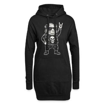 Rock Musique Drôle Heavy Metal Cochon d’Inde Rétro - Sweat-shirt à capuche long Femme - noir - Devant