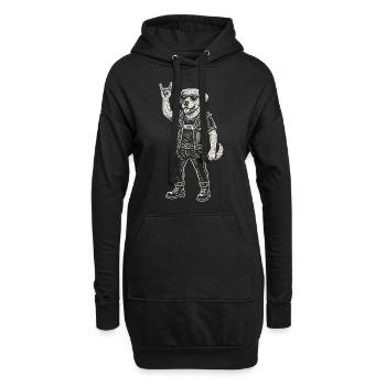 Rock Musique Drôle Chien Golden Retriever Heavy Metal - Sweat-shirt à capuche long Femme - noir - Devant
