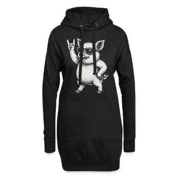 Drôle de cochon Rock Musique Heavy Metal Vibes - Sweat-shirt à capuche long Femme - noir - Devant