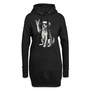 Rock Musique Golden Retriever Drôle Heavy Metal Chien - Sweat-shirt à capuche long Femme - noir - Devant