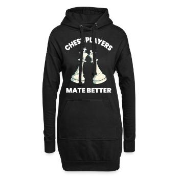 Schach Spieler Mate Besser Brettspiel - Hoodie-Kleid - Schwarz - Vorne