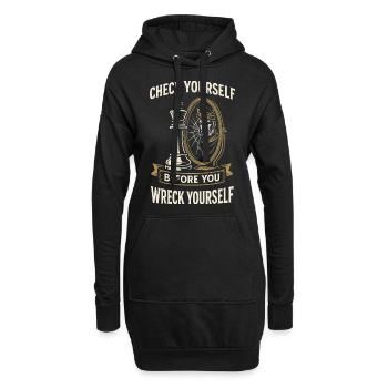 Joueur d’échecs Planche vérifiez-vous, - Sweat-shirt à capuche long Femme - noir - Devant