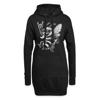 Rock Musik Funny Heavy Metal Retro Bee Vibe - Hoodie-Kleid - Schwarz - Vorne